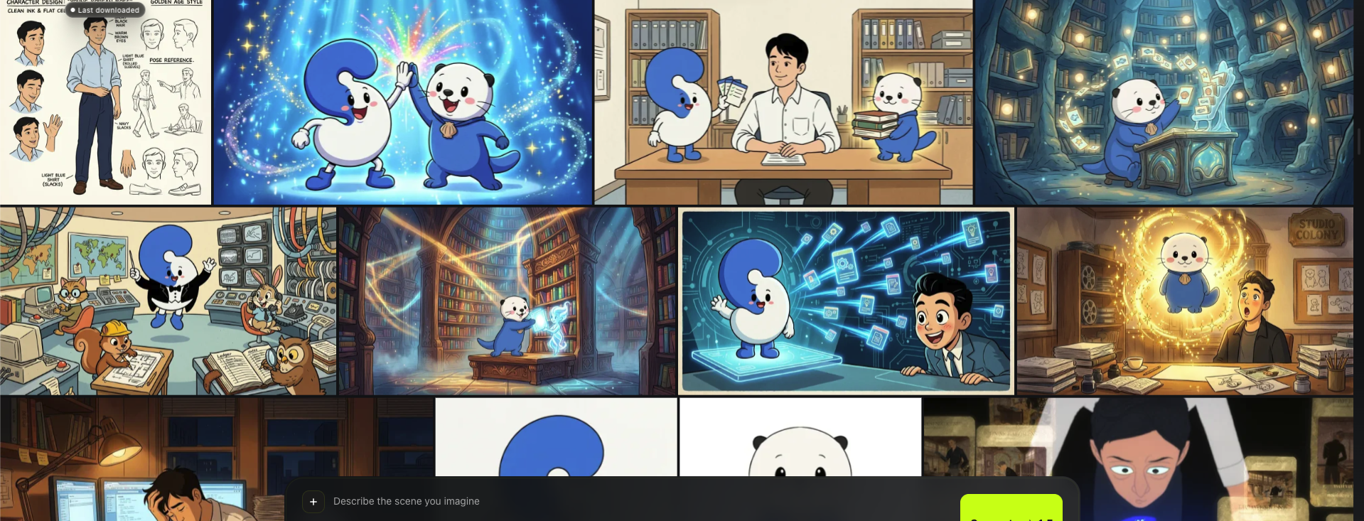 동일 에셋으로 생성한 세미콜로니 산출물 예시 1
